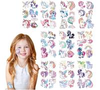 10 Sheets Magic Unicorn Glitter Tattoos for Kids Temporary Tattoo Stickers Waterproof Fake Tattoos for Girls Birthday Party Favors Bag Fillers & Party Games Prizes
