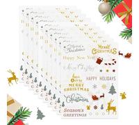10 Sheets Merry Christmas Stickers for Card Making, Christmas Stickers for Crafts Self Adhesive Holiday Labels, Card Making Envelope Sealing Party Decoration Wrapping Presents