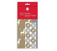 10 Sheets of Christmas Tissue Paper Stag Design Present Gift Wrapping/Wrapping Paper Sheets