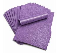 10 Sheets Purple Glitter Cardstock - 250gsm Thick Sparkly Card for DIY Crafts and Cardmaking. Non-Shed Shimmering Paper for Wedding Invitations, Scrapbooking and Home Decorations. Premium Card Stock