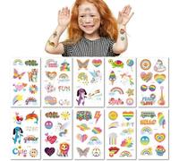 10 Sheets Rainbow Love And Peace Unicorn Waterproof Temporary Tattoo Stickers