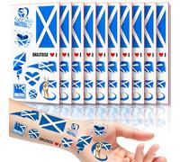 10 Sheets Scotland Flag Temporary Tattoo,Scottish Flag Tattoo Transfer Sticker Patriotic Tattoos for World Cup Football 2026 Decoration St. Andrew's Day Burns Night Scotland Party Decorations