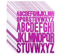 10 Sheets Self Adhesive 1 Inch and 2 Inch Letters Stickers, Waterproof Capital Alphabet Sticker for Scrapbook, Water Bottle, Name Tag, Jars - Purple