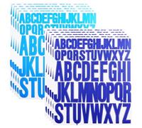10 Sheets Self Adhesive 1 Inch and 2 Inch Letters Stickers, Waterproof Capital Alphabet Sticker for Scrapbook, Water Bottle, Name Tag, Jars-Dark Blue & Light Blue