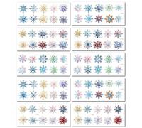 10 Sheets Snowflake Temporary Tattoo Stickers Winter Crystal Colored Snowflakes Suitable For Christmas Gifts Body Decorations Temporary Tattoos.