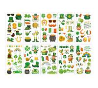 10 Sheets St Patricks Day Tattoos, St Patricks Day Accessories, Irish Lucky Shamrock Temporary Tattoos for Saint Patricks Day's Decorations Party Supplies