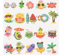 10 Sheets Temporary Glitter Summer Tattoos Kids Summer Carton Hawaiian Tattoos Stickers Temporary Tattoos for Kids Girls Boys Birthday Party Summer Party Festival