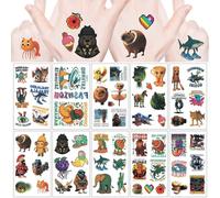 10 Sheets Temporary Tattoo for Kids,Funny Brainrot Tattoo Stickers,Waterproof Brainrot Cartoon Fake Tattoo Stickers Set for Teens Boys Girls Birthday Fake Tattoo Gift Party Bag Filler