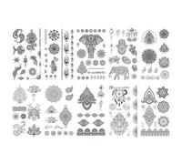 10 Sheets Temporary Tattoos for Men Women Adults, Black Flowers Wild Plant Fake, Semi Permanent Transfer Tattoos Stickers for Neck Arm Hands