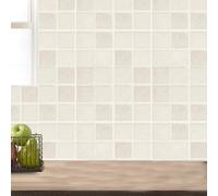 10 Sheets Tile Stickers 8x8 Self Adhesive Heat-Resistant Waterproof PVC Peel and Stick Backsplash for Kitchen Bathroom Home, Beige