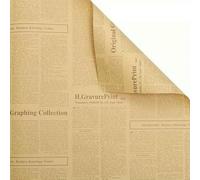 10 Sheets Vintage Kraft Wrapping Paper, Brown English Newspaper Style Outer Present Packaging