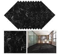 10 Sheets Vinyl Floor Tiles Stickers Self Adhesive Floor Sticker Kitchen Waterproof Marble Black Vinyl Flooring Peel and Stick Floor Tile for Living Room 30x30cm