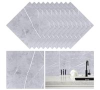 10 Sheets Vinyl Floor Tiles Stickers Self Adhesive Floor Sticker Kitchen Waterproof Marble Grey Vinyl Flooring Peel and Stick for Living Room 30x30cm