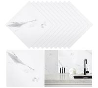 10 Sheets Vinyl Floor Tiles Stickers Self Adhesive Floor Sticker Kitchen Waterproof Marble Grey White Vinyl Flooring Peel and Stick Flooring Tiles for Living Room 30x30cm