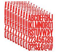 10 Sheets Vinyl Letter Stickers 2 inch Waterproof Mailbox Numbers Sticker Letters Self-Adhesive Alphabet Numbers Stickers for Mailbox Window Door Signs Cars Boats Address Number(Red)