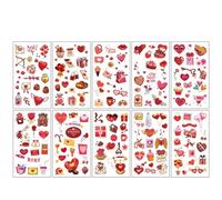 10 Sheets Waterproof Temporary Tattoos for Valentine's Day - Heart Love Kiss Fake Tattoos - Wedding Decor Stickers(Set-290)