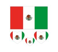 10 Sheets World Country Flag Temporary Tattoos for World Cup, Waterproof Sweat National Flag Removable Fake Tattoos for Sports Events Celebration Party (Mexico)