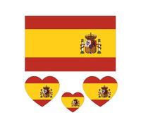 10 Sheets World Country Flag Temporary Tattoos for World Cup, Waterproof Sweat National Flag Removable Fake Tattoos for Sports Events Celebration Party (Spain)