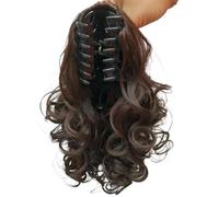 10" Short Claw Clip in Ponytail Extensions Hair,Piece Natural Soft Synthetic Curly Wavy Pony Tail Hairs Pieces for Women(2-33)