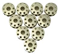 10 Silver, Metal Industrial Lockstitch Sewing Machine Bobbins with Holes - Will Fit Brother, Juki + More Machines