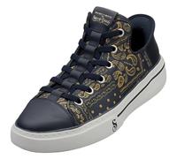 Skechers Mens Hands-Free Slip-ins X Snoop Dogg One Double G Sneaker, Navy Gold Bandana Print Leather, 10 UK