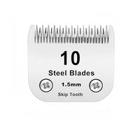 10 Skip Tooth Blades Detachable Pet Dog Grooming Steel Blade, 1/8-Inch | Compatible with andis/Oster A5/Wahl KM10 Series Clippers, Cut Length 3.2mm