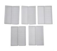 10-Slot AA/AAA Battery Storage Case Set of 5 - Hard PP Plastic Organizer Boxes for Battery Holder, Travel & Workshop Use(5PCS AA-10 Slots)