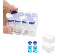 10-Slot Peptide Storage Case for 3ml Vials - Set of 2 Stackable Fridge Organiser, Clear Plastic Holder for Insulin & GLP-1, Portable Medication Box for Refrigerator