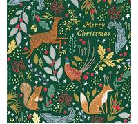 10 Small Luxury Christmas Cards with Gold Foil - Forest Animals - LXPD0007