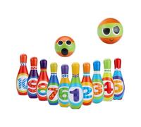 10 Soft Foam Bowling Set for Kids with 2 Balls, Electronic Bowling Alley Game Set for Kids & Adults, Wooden Skittle Set with Facial Emotions and Numbers,Indoor Bowling Toy for Boys and Girls Ages 2-5