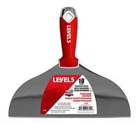 10" Soft-Grip Stainless Steel Drywall Joint Knife - LEVEL5 | Pro-Grade | Comfortable Finishing Hand Tool | Metal Hammer End | Sheetrock Gyprock Plasterboard Mud | 5-146