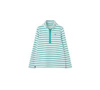 (10, Soft Teal Stripe) LightHouse Womens Shore Sweatshirt - Ladies Warm Half Zip Cotton Top