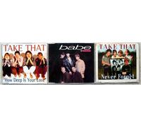 10 Songs von Take That in einer einmaligen Zusammenstellung auf 3 CD-Singles (CD Single Bundle, 10 Titel) Take That Babe / Pray / All I Want Is You / Give Good Feeling / How Deep Is Your Love / Every Guy - Live / Back For Good - Live / Never Forget / Babe - Live u.a.