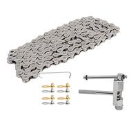 10 Speed Bike Chain Set, Mountain Road Folding Bicycle Chain Combination Kit with Chain Cutter and Quick Release Buckle for 10 - Speed Cycling Accessory