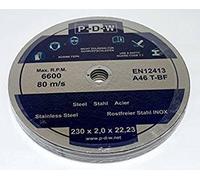 10 Stainless Steel Cutting Discs For Cut-Off/Angle Grinder - Ø 230 mm Shaft diameter/Inox/Flex Discs