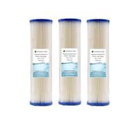 10" Standard Pleated Sediment Water Filter | 1 Micron, 10" x 2.5" | Washable Filter to Extend Lifespan, Fits 10" Standard Housings (3 Pack)