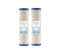 10" Standard Pleated Sediment Water Filter | 5 Micron, 10" x 2.5" | Washable Filter to Extend Lifespan, Fits 10" Standard Housings (2 Pack)