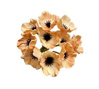 10 Stem 11" Bouquets Artificial Flowers Poppy Flowers,No Fade Anemone PU Fake Wild Flowers for Kitchen Table Centerpiece Vase,Home Greenery Wedding Holding Flowers Backdrop Arch Wall (Champagne)