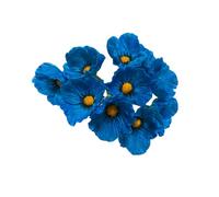 10 Stem 11'' Bouquets Artificial Flowers Poppy Flowers,No Fade Multicolor PU Fake Wild Flowers for Kitchen Table Centerpiece Vase,Home Greenery Wedding Holding Flowers Backdrop Arch Wall (Blue)