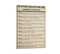 10 Stoic Rules Marcus Aurelius Premium Art Aesthetic And Decor Poster For Bedroom Kitchen Bathroom Living Room Office Decor 16x24inch(40x60cm) Frame-style