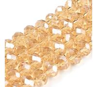 10 Strands Transparent Electroplate Glass Beads Strands Peru Pearl Luster Plated Faceted Rondelle Crystal Glass Beads Spacers Loose for DIY Jewelry Making Bracelet Necklace Crafts 4x3mm 15"