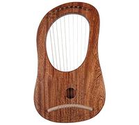 10 String Solid Wood Mahogany Lyre Harp, Tuning Wrench, Unique Patterns, Carved Phonetic Symbols, Best Gifts For Adult, Kids, Beginners