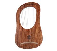 10-String Wooden Lyre Harp, Mahogany Wood String Instrument, Easy to Learn Lap Harp, Romantic and Elegant Handmade Guqin, Music Tool, with Tuning Wrench