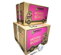 10 Strong Extra Large and 10 Large Strong Cardboard Storage Packing Boxes with Carry Handles Room List Quality 66 Metre Roll of Fragile Moving House Kit