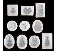 10 Styles Guanyin Epoxy Resin Mold Handmade Chinese Traditional Amulet Silicone Mold Craft for Jewelry Making Resin Art
