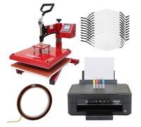 10 Sublimation Face Masks, Swing Heat Press & Epson Printer