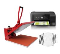 10 Sublimation Face Masks White Blank Medium / Clam Flat Heat Press Transfer Machine 38cm / Eco Tank Printer Bundle 5 Layer Filter Adults Design Print Custom Customise Personalise Printing Red
