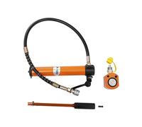 10 T Portable Hydraulic Ram Kit with Manual Pump Short Body and Lifter Press for Automotive Frame Repair and Workshop Use Orange