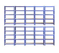 2 x 10 Blue Steel 5 Tier 75cm Garage Warehouse Racking Shelving Storage Unit