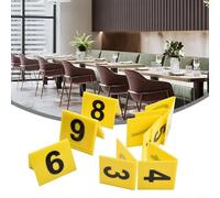 10 Table Number Signs with Bold Black Numbers on White Background for Quick Service and Full Dining Area Table Identification (white)